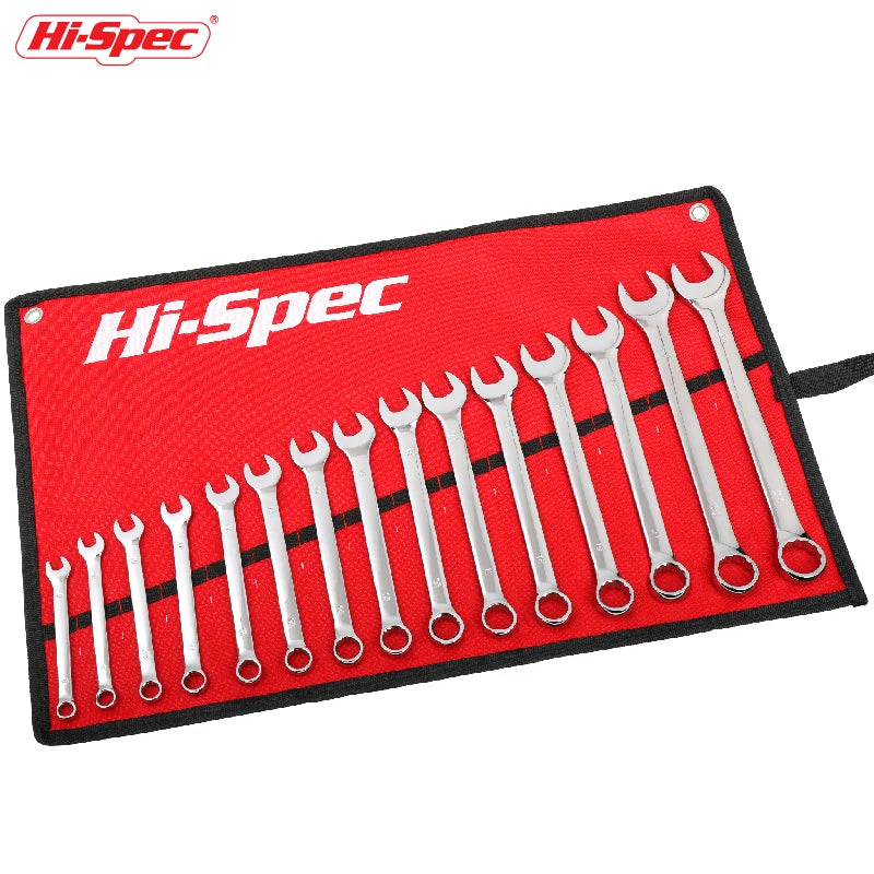 Hi-Spec Offset Open-End Dual-Use Combination Wrench Set CR-V Opened Ring Combo Spanner Hand Tool Kit for Home Repair
