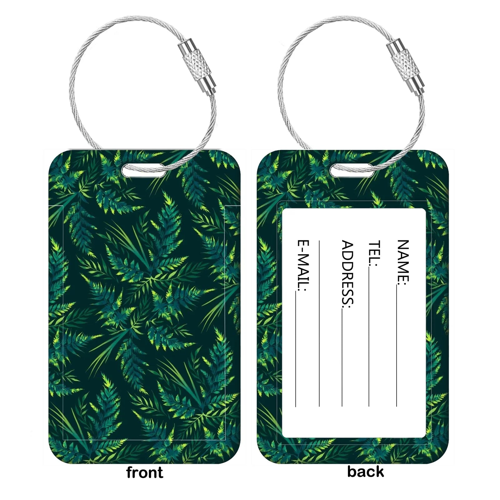 Interesting Plant Pattern Baggage Tag Women Suitcase Backpack Anti-Lost Listing ID Card Holder Fashion Luggage Accessories Gifts