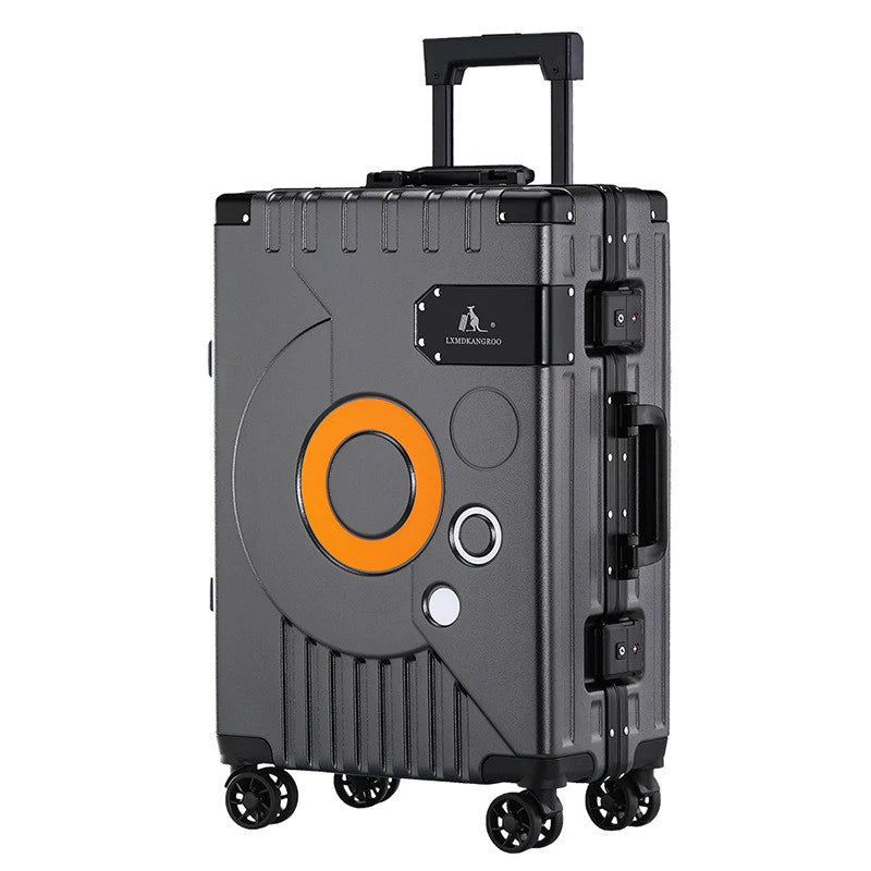 Fashion Aluminum frame travel luggage silent large-capacity trolley suitcase 20 inch suitcase carry on 24 inch password box