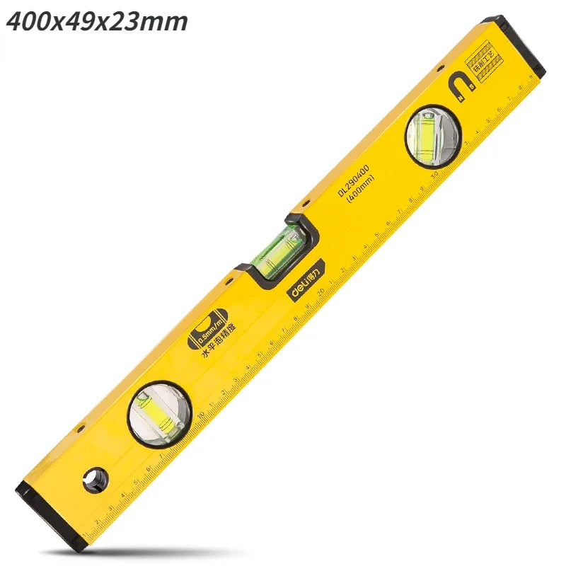 Deli 300-600mm High Precision Magnetic Level Ruler Aluminum Alloy Blister Design Multifunctional Level Measuring Instruments