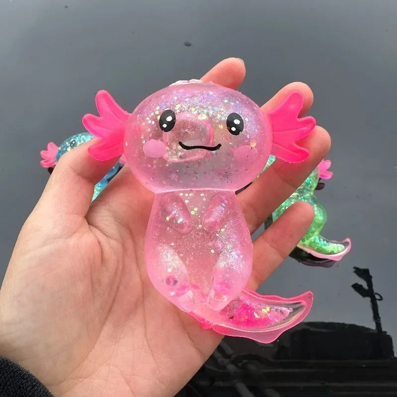 Colorful Salamander Maltose Fidgets Toys Squishy Malt Sugar Stretchy Axolotl Fun Squeeze Birthday Supplies Anti-Anxiety Gift