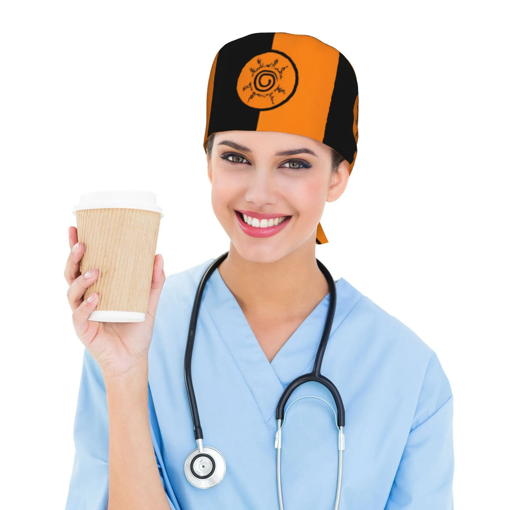 Custom N-Narutoes Uzumaki Cleaning Working Cap Comfortable Men Women Anime Scrub Cap Surgicals Hat Nurse Scrubs Hat For Dentist