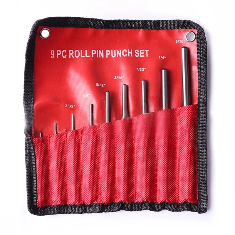 6/9/10 Type Needle Punching Kit, Steel Multi-sized Handle Rolled Needle Punching Tool, Hollow-ended Starting Punching Punch Tool