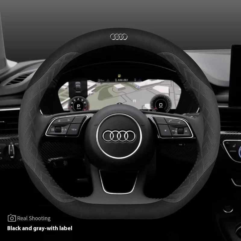 Car Steering Wheel Cover For Audi ABT A1 A2 A3 A4 A5 A6 A7 A8 Q2 Q3 Q4 Q5 Q7 Q8 TT RS3 RS4 RS5 RS6 RS7 S3 S4 S5 S6 S7 S8 S line