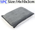 Dual-Sided Microfiber Car Wash Sponge Wipe Leather Gentle Scrubbing Pad Auto Interior Body Stain Removal Cleaning Polishing Tool