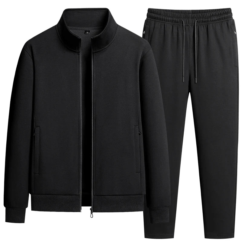Men's Casual Sportswear Outdoor Tracksuit Fall Korean Running Sets Long-sleeved Two-piece Male Fitness Cotton Sportswear