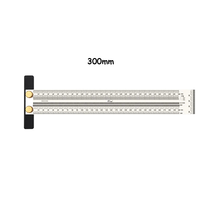 Woodworking High-precision Line Scribe 180-400mm T-type Ruler Hole Scribing Ruler Stainless Mark Line Gauge Measuring Tools