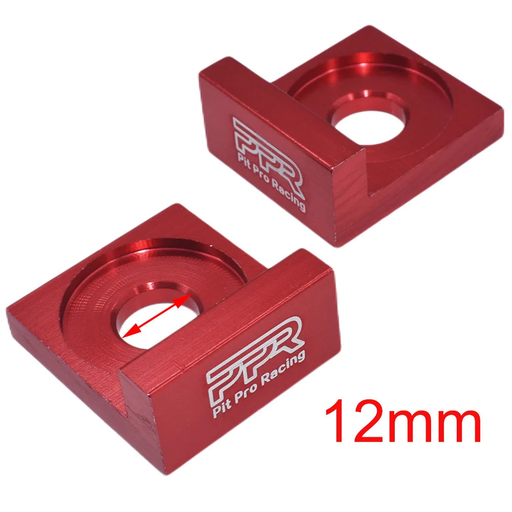 12mm/15mm Aluminum CNC Chain Block Axle Tensioner Adjuster for 110 125cc PIT Quad Trail Dirt Bike ATV Dirt Pit Bike Motocross