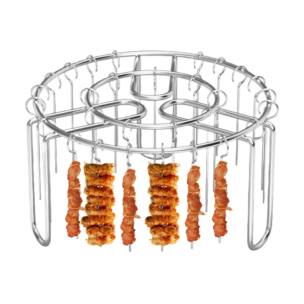 24 Skewers Air Fryer Stainless Steel Grill Vertical Skewer Hanging Oven Kebab Rack Kebab Holder Kitchen Gadgets Grill