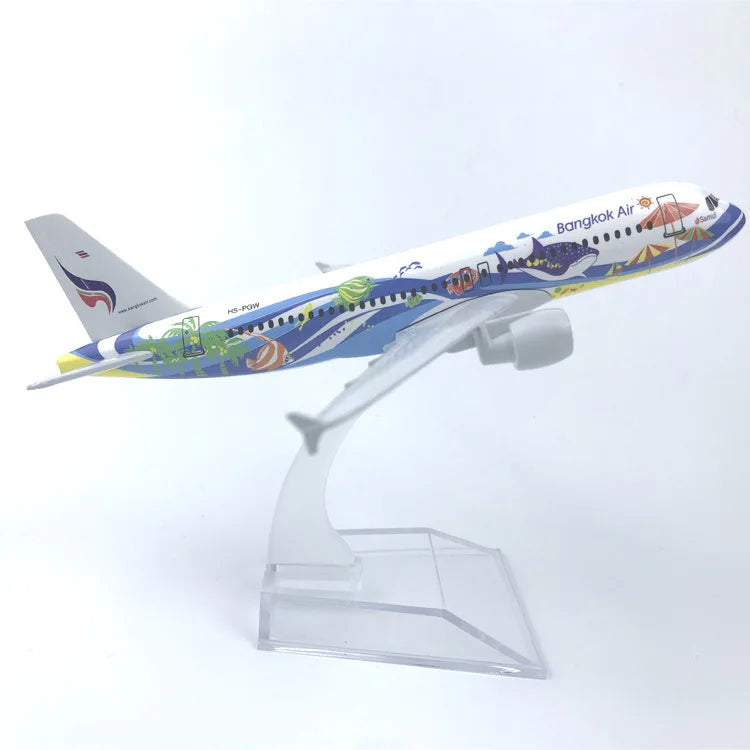 16cm Airbus 320 A320 Airways Plane Model Alloy Metal Thailand Thai Bangkok Air Airlines Model Aircraft Airplane Toys