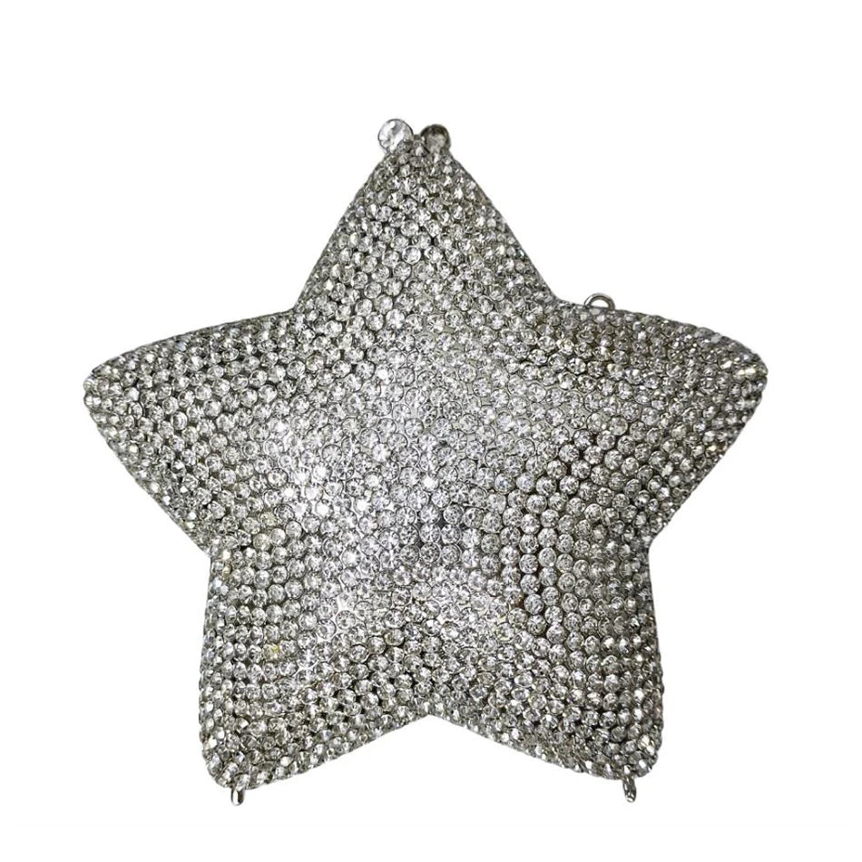 Alizekerr Star Shaped Crystal Evening Bags Women 2024 Boutique Gorgeous Gradient Colour Diamond Mini Clutch Purses Wedding Party