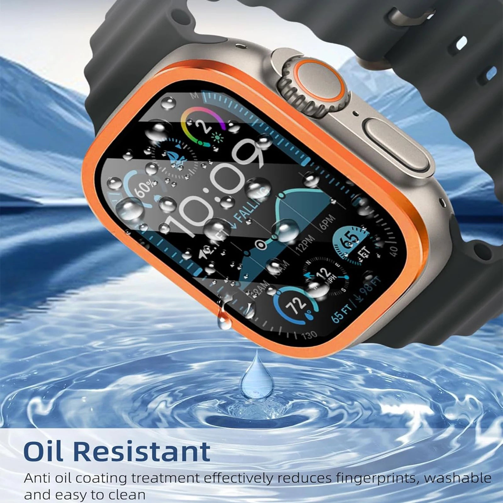 Aluminium Alloy Case+Tempered Glass for Apple Watch Ultra 3 2 1 Anti-Scratch Screen Protector for iWatch Ultra 2 49mm Cover Film