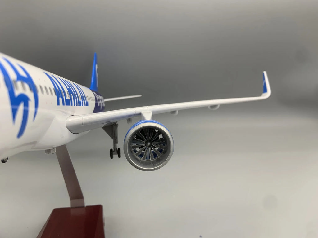 1:80 Scale Aircraft 47cm Flynas Airplane Model Saudi Nas A320neo Resin DieCast Collection Plane Toy with Landing Gear Wheels