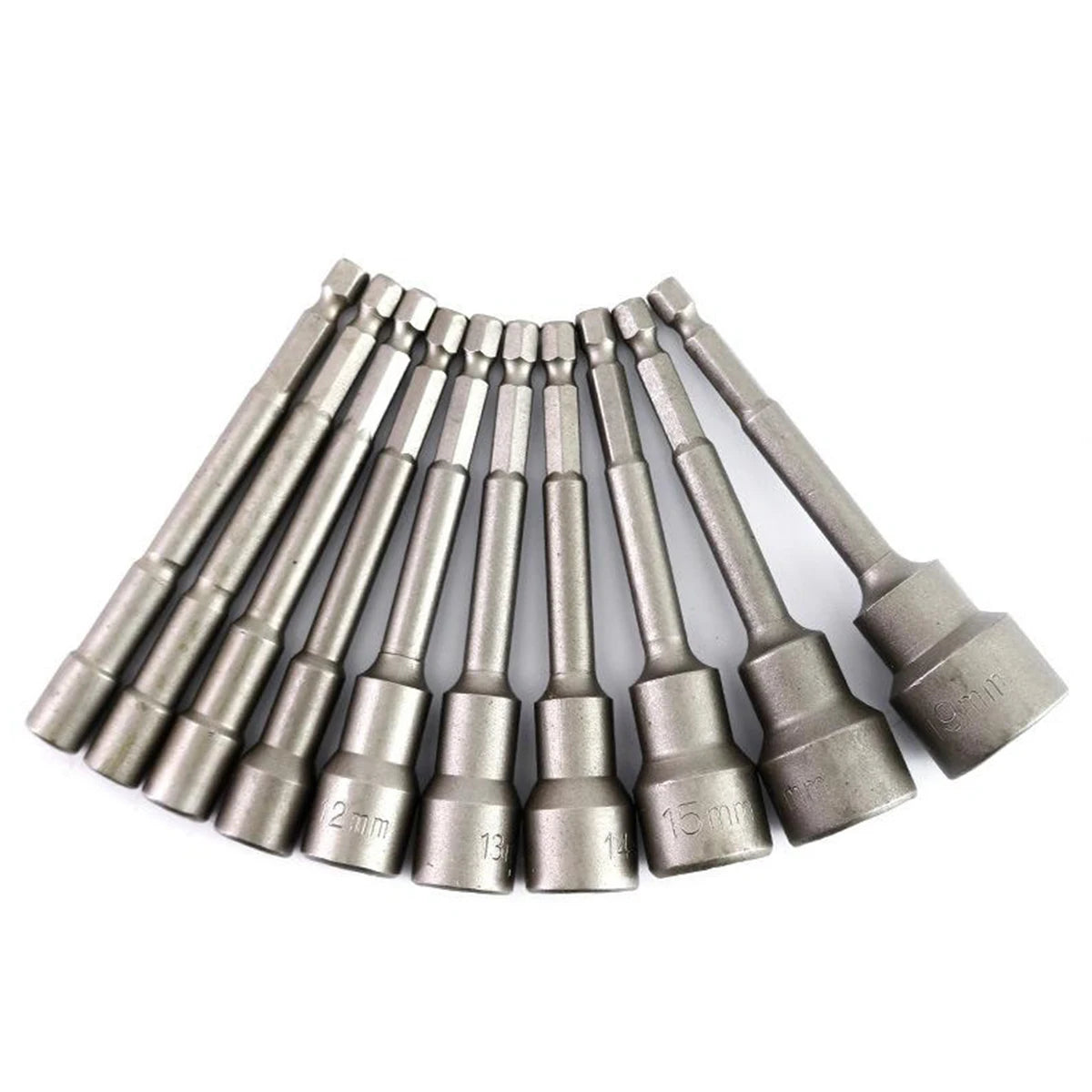 Magnetic Impact Nut Screwdrive Socket Set Metric Grade Nut  Driver Drill Bit Set 6.35mm Hex Shank 100mm Drill Bits Adapter Tools