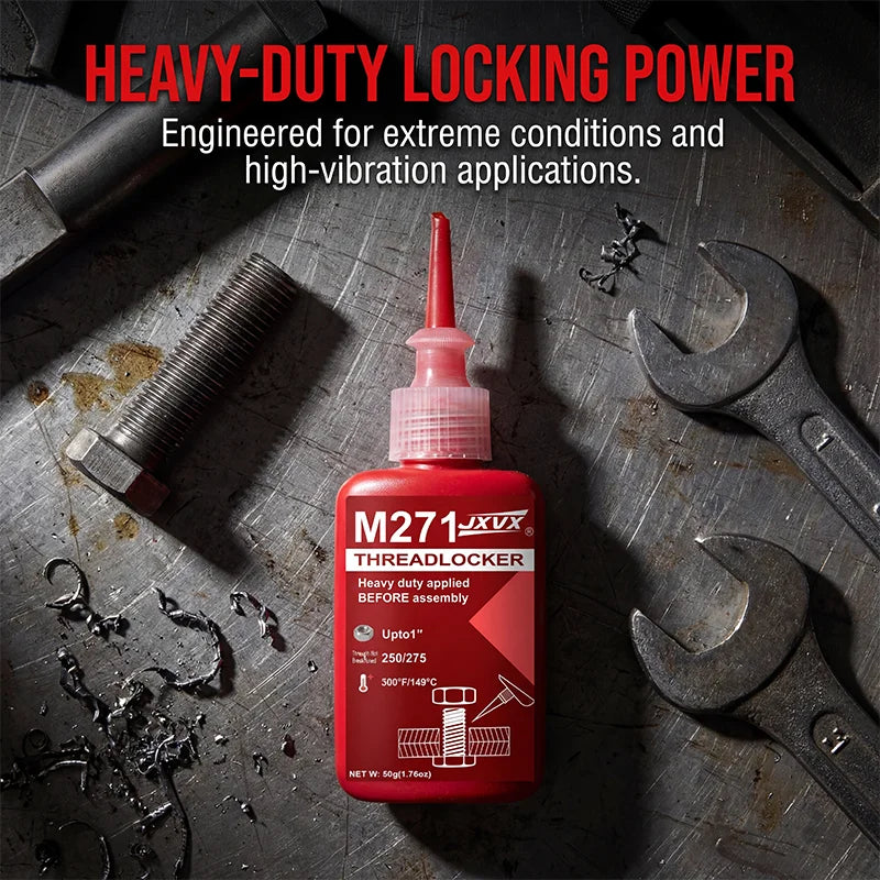 50g Medium Strength Red Threadlocker Anaerobic Adhesive, Red Metal Adhesive Thread Locking Agent Is Suitable for Nuts, Bolts and Fasteners to Prevent Loosening.