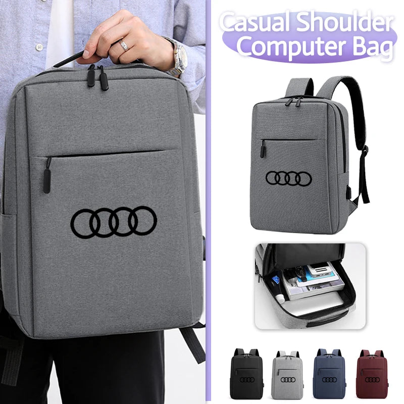 Business Shoulder Work Bag USB Chargring Travel Computer Backpack For Audi Q5 Q7 Q3 A3 A4 A6 A5 A1 S1 S3 S4 RS4 S5 S6 S7 Quattro