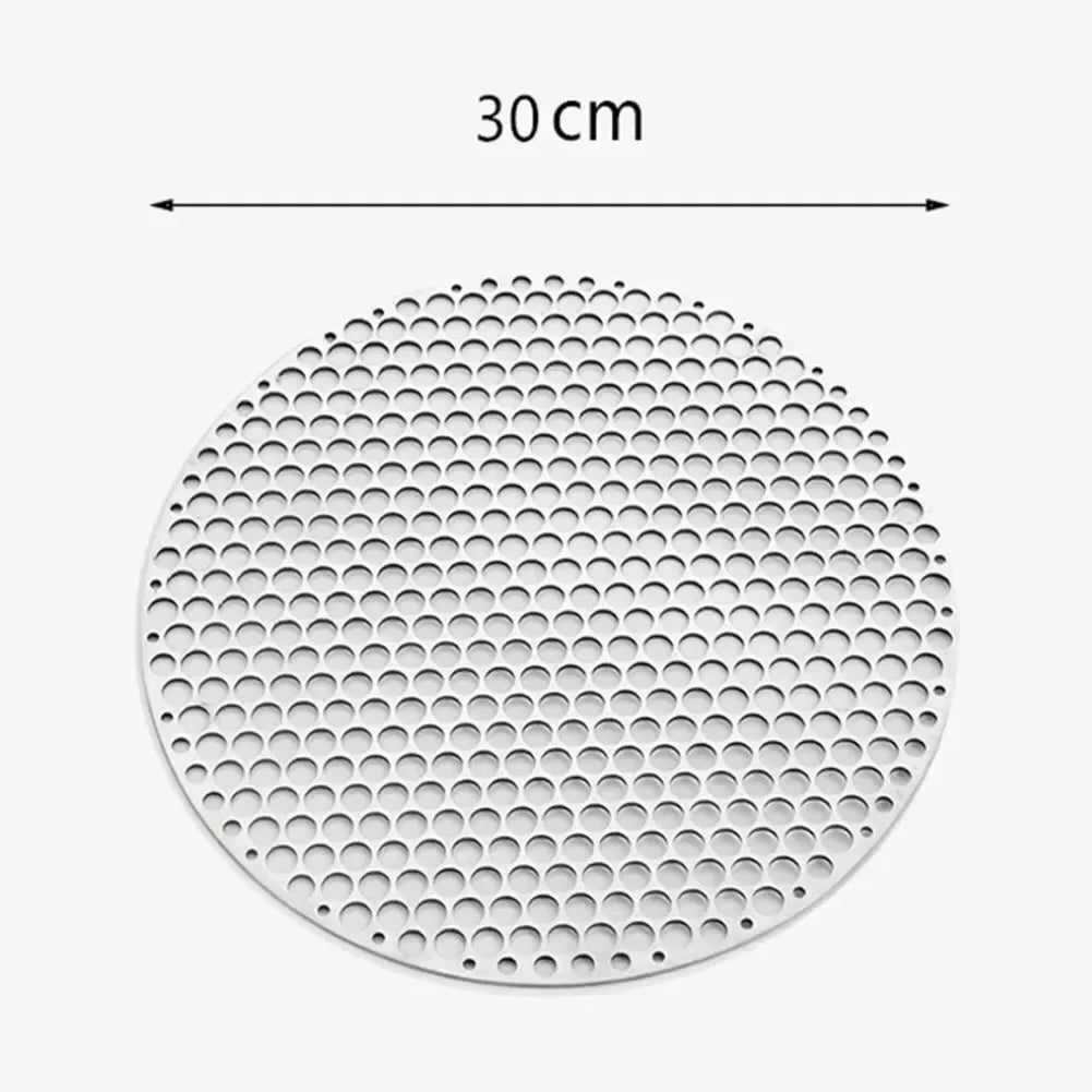Stainless Steel Barbecue Net Round Metal BBQ Mesh Grate Grid Camping Picnic Food Rack BBQ Grill Kitchen Tool Accessories 18-30cm