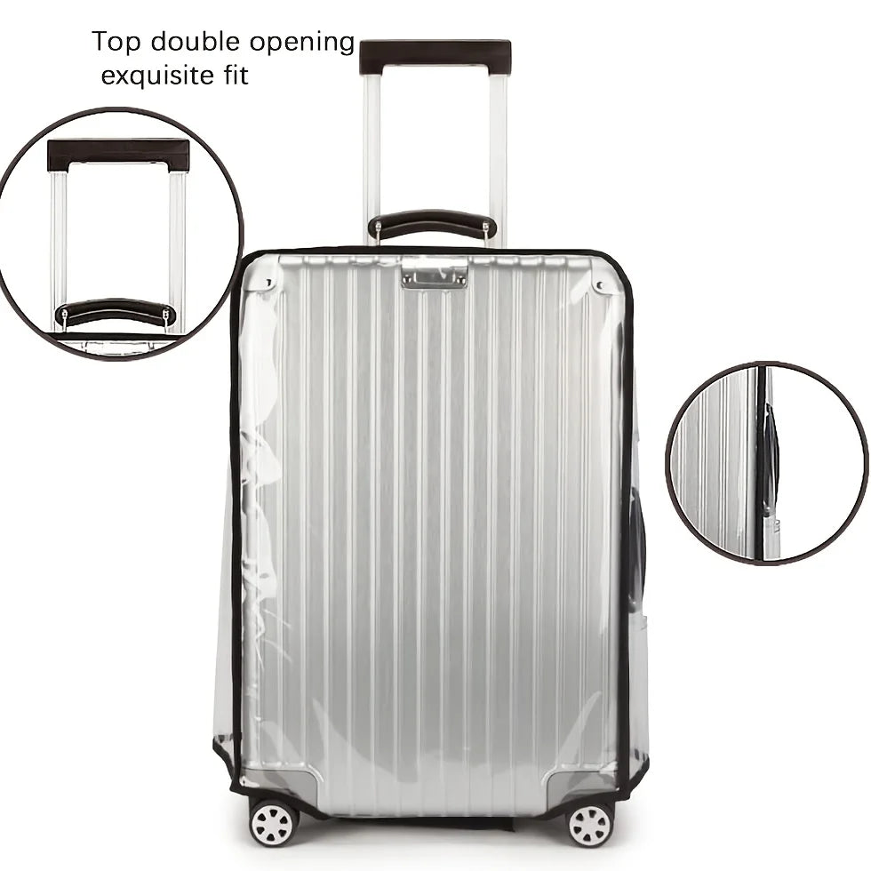 1Pc Transparent PVC Luggage Cover Protector - Universal Dustproof Scratch Resistant Suitcase Protector for 20-28in Travel Bags
