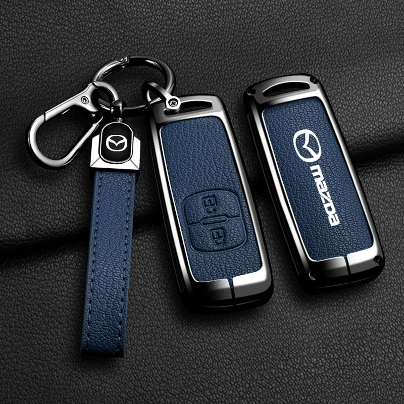 Zinc Alloy Car Key Holder for Mazda Axela Atenza 3 2 6 CX3 CX5 CX30 CX8 CX9 MX5 RX7 RX8 SKYACTIV Remote Protector Car Key Cover