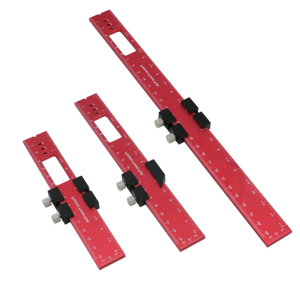 Precision Metal Slide Aluminum Alloy Pocket Ruler with Inch Metric Dual Scale for Woodworking Measurement Scribe DIY Hand Tools
