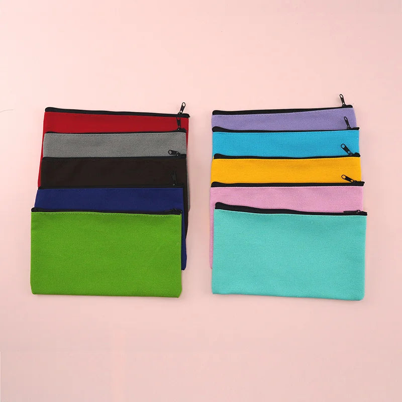 10/20/50 Canvas Zipper Bag, Stationery Packaging Bag, Change Storage Bag, Small Business Gift Bag Customizable Logo