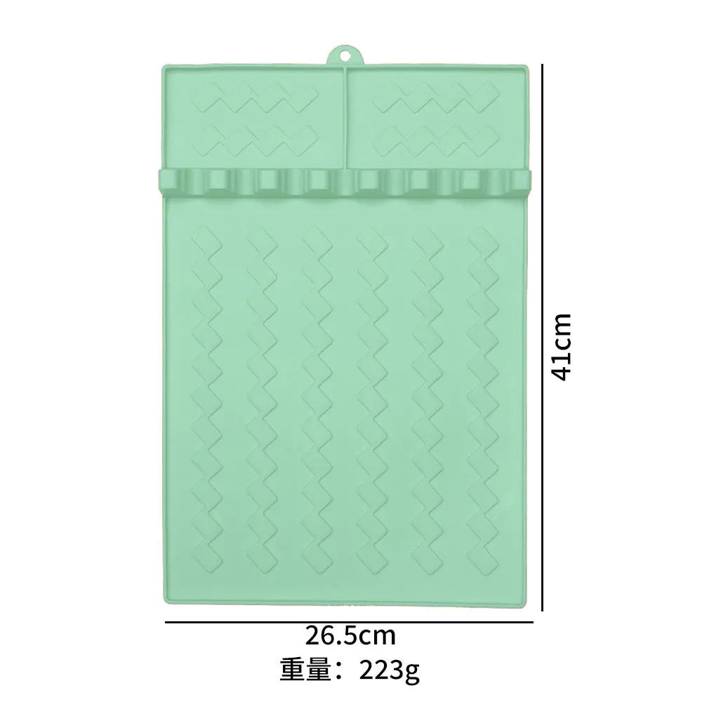 Silicone BBQ Grill Side Burner Mat Utensil Rest Holder Heat Resistant Countertop Drip Tray Outdoor Grilling Tool Accessories
