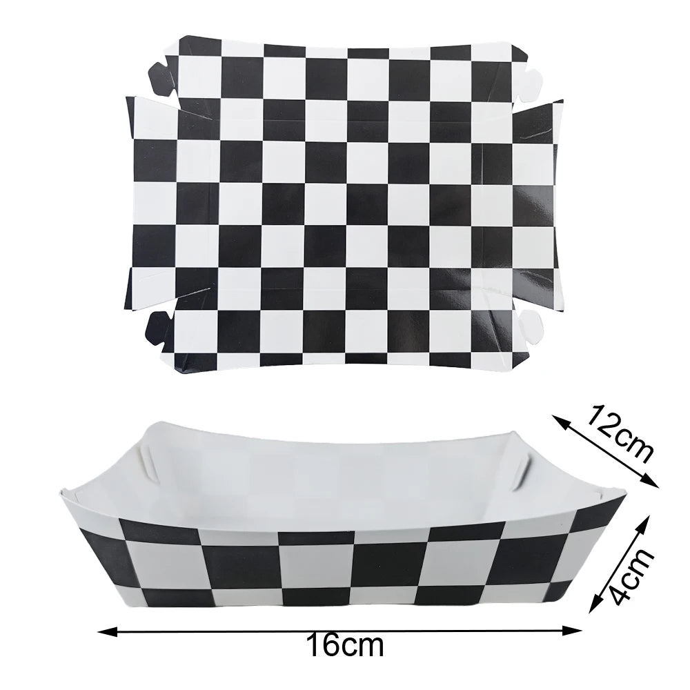 Race Car Theme Tablecloths Black White Checkered Rectangular Plastic Table Cover Racing Car Birthday Party Decorations Supplies