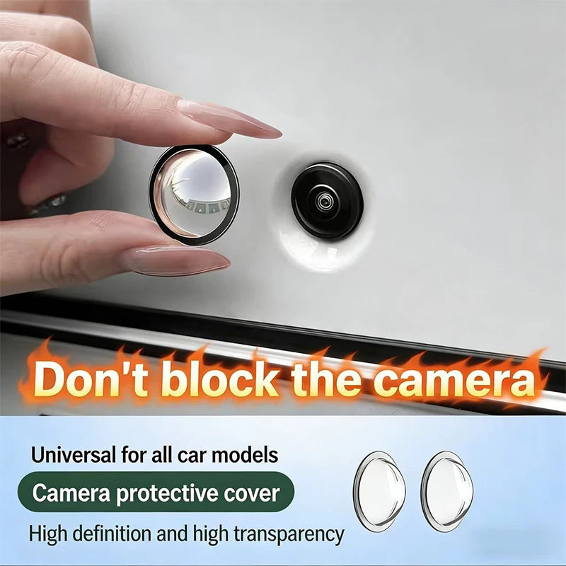 Car Camera Lens Transparent Protector Cover Universal Front Bumper Camera 360° All-Round Lens Guard PC Lens Protector Cover Kit