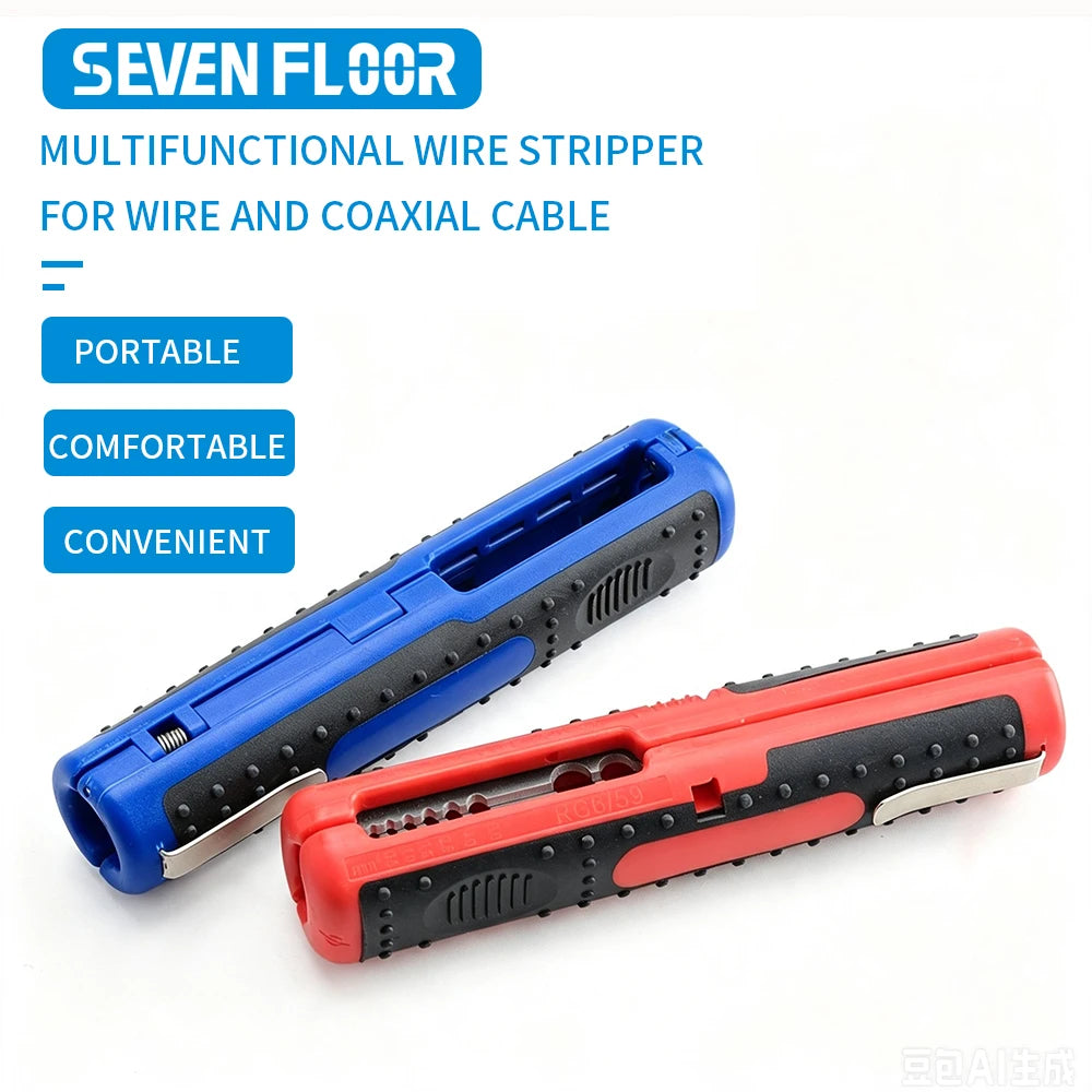 Multifunctional Wire Stripper & Cutter, Portable Pen Clip Design with Anti-Skid Handle for Electrical & Network Cables