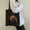 More Pride Less Prejudice Jane Austen Pride Prejudice Elizabeth Darcy Book Bennet Cartoon Shopper Canvas Tote Bag Cotton Handbag
