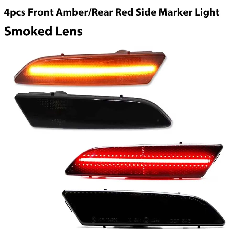 Amber / White / Red LED Car Fender Flare Light Front / Rear Bumper Side Marker Indicator Lights For Chrysler Crossfire 2004-2008