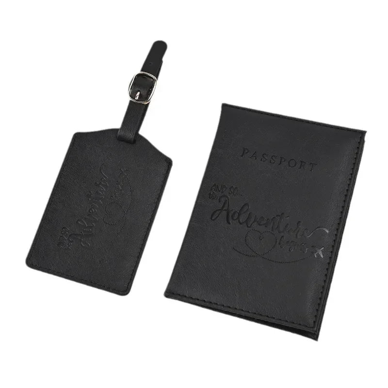 New Purple PU Leather Passport Holder Ticket Clip Passport Covers Luggage Tag Set Id Credit Card Holder Travel Wallet Unisex