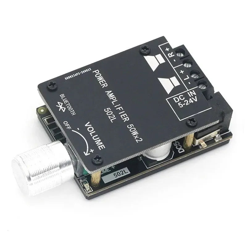 ZK-502L MINI Bluetooth 5.0 DC 5-24V Wireless Audio Digital Power amplifier Stereo board 50Wx2 Bluetooth Amp Amplificador