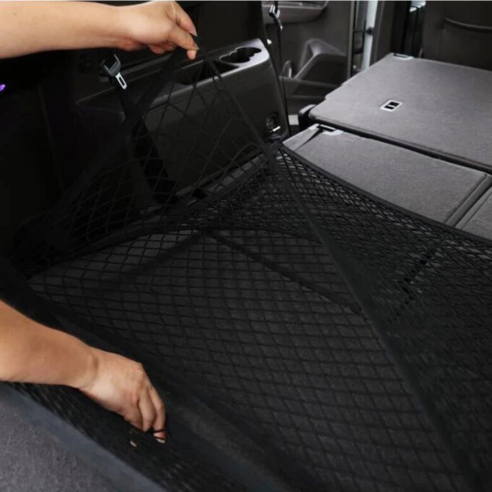 for KIA Sorento XM 2011~2014 Car Trunk Luggage Storage Cargo Organiser Hooks Nylon Elastic Mesh Net Plastic Car Accessories