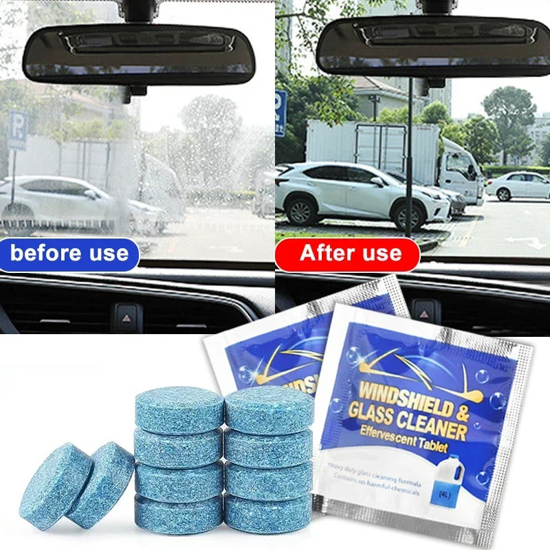 2-100PCs Car Vehicles Windshield Solid Soap Piece Window Glass Washing Cleaning Paint Protective Foil Effervescent Tablets Wash