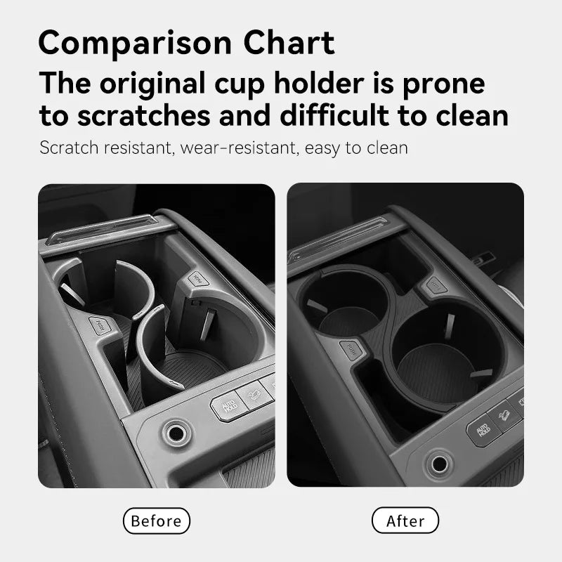 Water Cup Holder for 24-25 Kia EV9 Central Control Water Cup Shock Absorber Set Limit Beverage Seat Storage Seat Water Cup Set