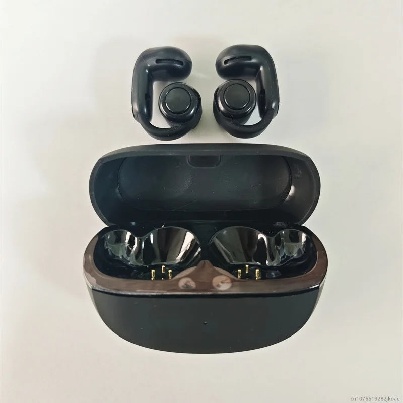 V12 Ear Clip Earphone Wireless Bluetooth HD Call Headphones Sports Gaming Open Headset HiFi Stereo Earbuds 350mAh Long Standby