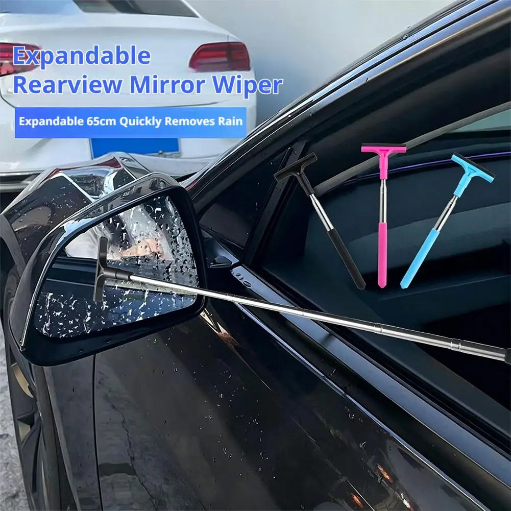 Telescopic Auto Rearview Wiper Glass Mist Cleaner Scraper Retractable Rain Water Remover Tool Window Brush Car Gadget