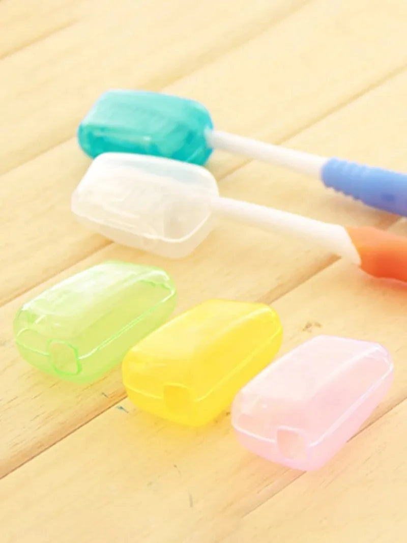 5PCS Color Random Portable Toothbrush Case Travel Portable Toiletry Toothbrush Case Protective Case