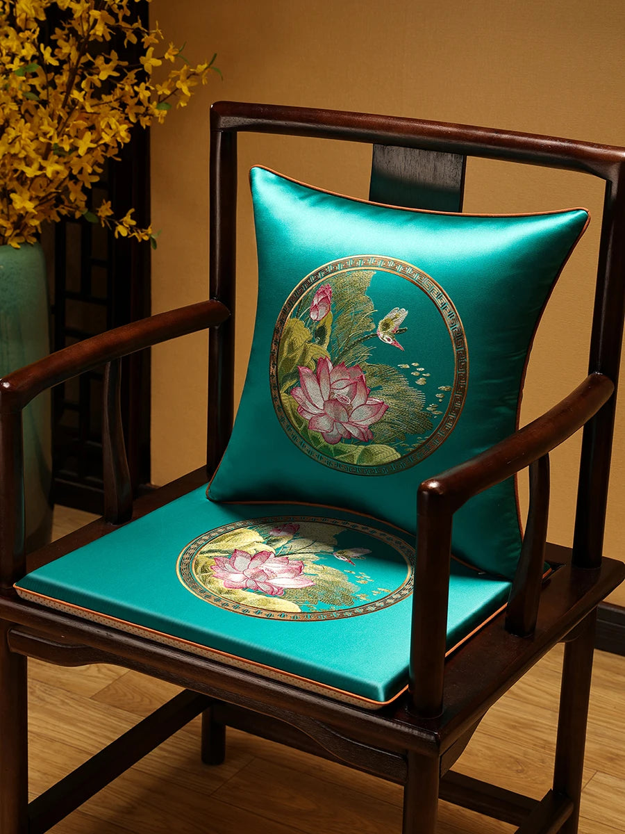 New Chinese-style Foam Chair Cushions Rosewood Sofa Cushion Cover Home Sponge Seat Cushions Embroidered Anti-slip Chair Cushions