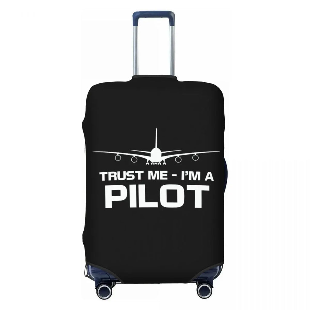 Custom Fashion Airbus Fighter Pilot Luggage Cover Protector Washable Aviation Airplane Travel Suitcase Covers