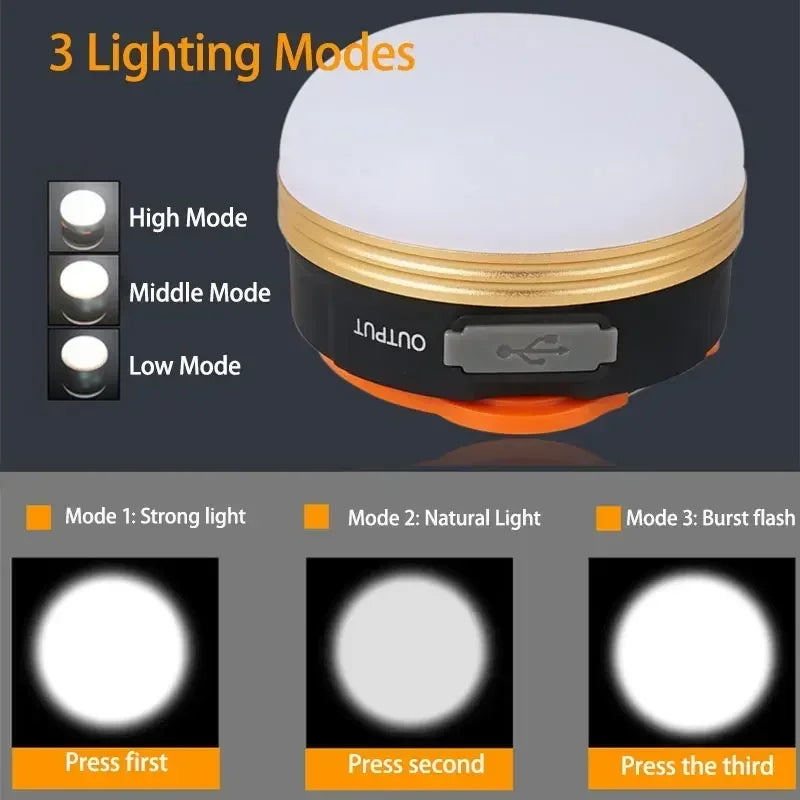 10W 1800MAH COB+LED Camping Lantern USB Rechargeable High Power Portable Tents Lamp Outdoor Hiking Night Fishing Hanging Lamp