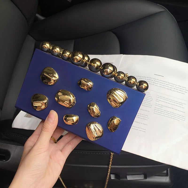 Simple irregular block box bag popular fashion temperament light luxury personality hand messenger bag