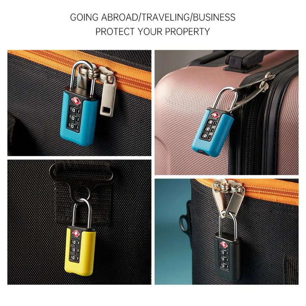 Portable Travel Security Tool Luggage Password Lock TSA Customs Code Lock 3 Digit Combination Lock Contrast Color Padlock