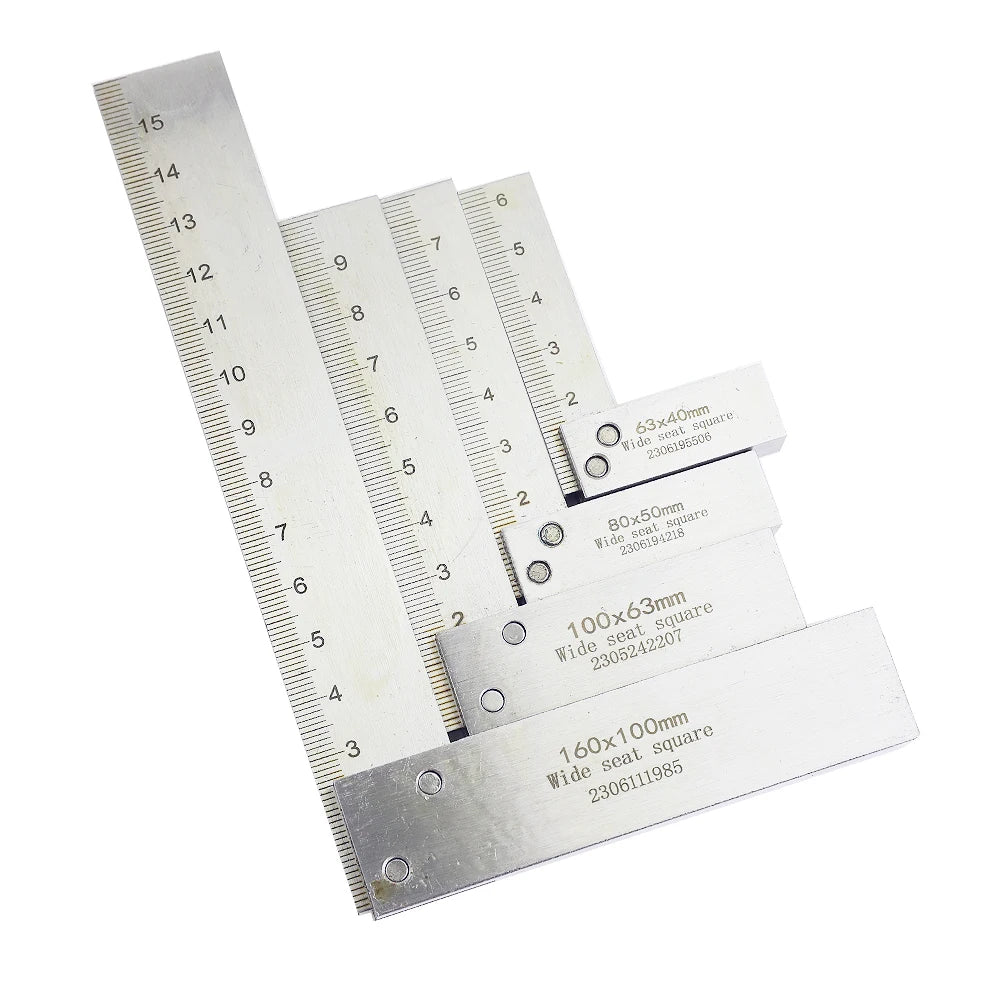 90 Degree Flat Edge Square Ruler Carpentry Square Woodworking Tools Metal Angle Measuring Tool Multi Try Square Gauge Set-Square