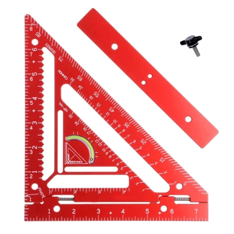 Woodworking Square Protractor Aluminum Miters Triangles Ruler Layout Measuring