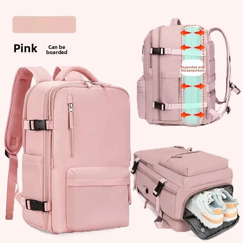 Large Capacity Expandable Travel Backpack Double Shoulder Bag for Business Trips Mountaineering And Computer Carrying