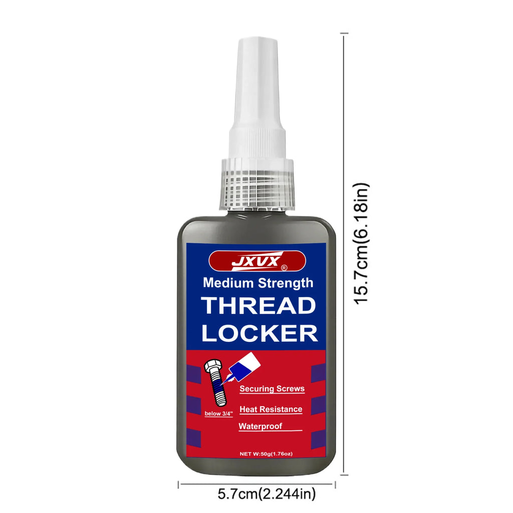 JXVX 243 Threadlocker Medium Strength Thread Locking Blue Removable Adhesive Anaerobic Epoxy Adhesive Industrial Thread Sealant.