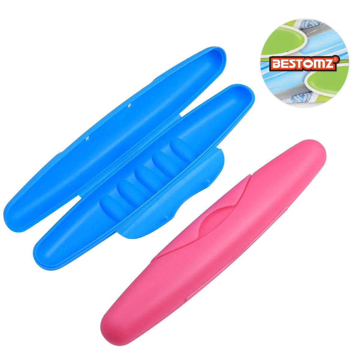 2Pcs Portable Toothbrush Box ABS Travel Storage Case Seal Lock Protective Carrying Box Lightweight for Home Camping Outdoors