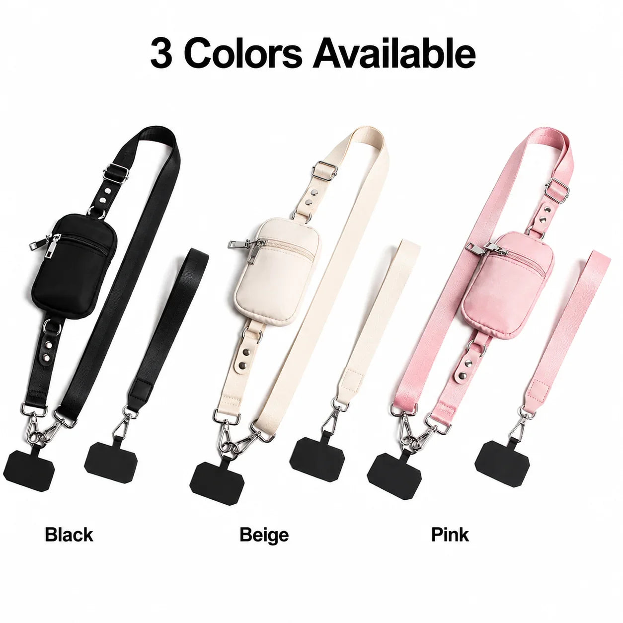 Adjustable Crossbody Phone Lanyard Bag Unisex Portable Zipper Wallet Pouch for Cards Keys ID Daily Travel Streetwear Outdoor